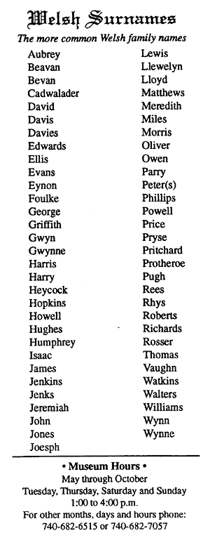 Welsh-American Heritage Museum pamphlet page 5